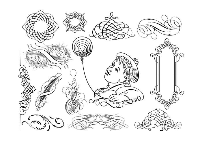 Calligraphic Ornaments in Vector Calligraphic Ornaments in Vector