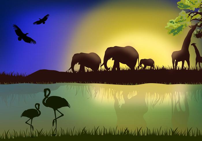 African Landscape with Animals African Landscape with Animals