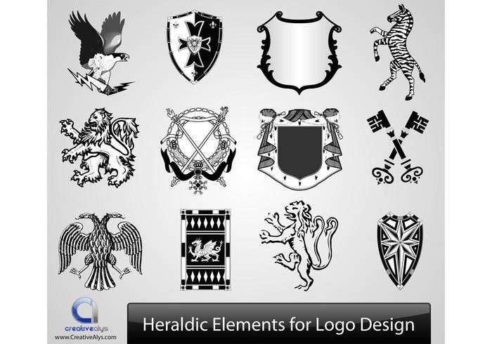 Vector elementos heráldicos para el diseño del logotipo