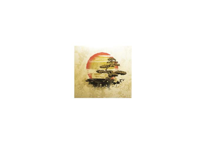 Free Vector Illustration with Bonsai Free Vector Illustration with Bonsai