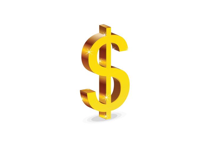 Glossy Dollar Sign Isolated Glossy Dollar Sign Isolated
