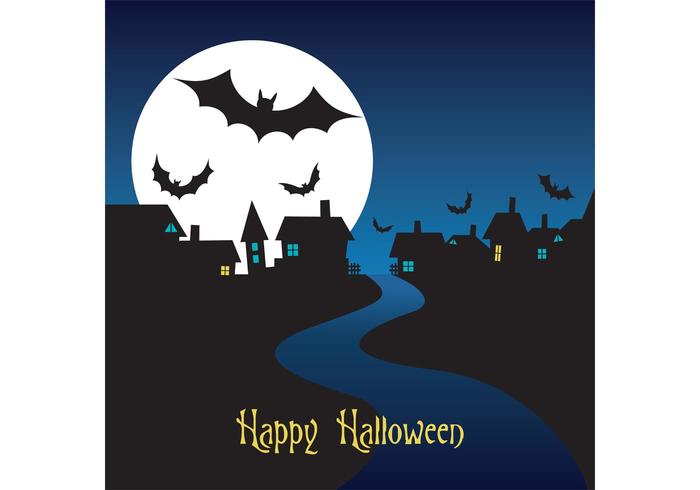 Halloween Night Card Vector Halloween Night Card Vector