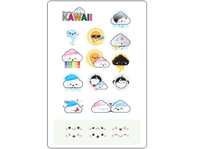 Free 12 Vector Weather Kawaii Free 12 Vector Weather Kawaii
