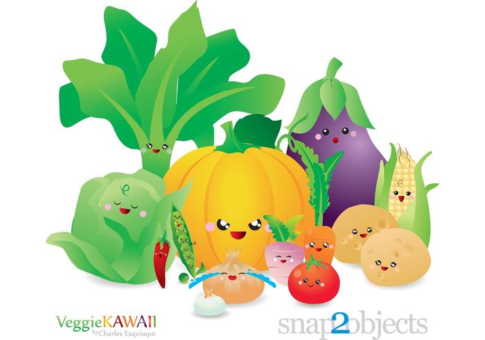Vector Kawaii Vegetables Vector Kawaii Vegetables