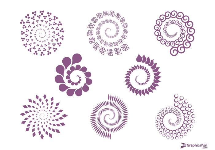 8 Spirals - Free Vector Set 8 Spirals - Free Vector Set