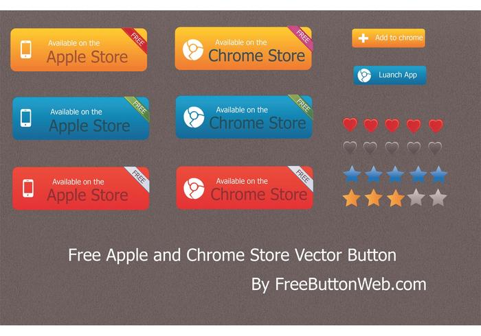 Free Apple and Chrome Store Vector Button