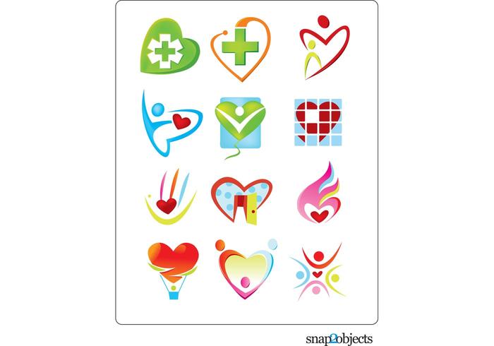 Free Vector Heart Shaped Logo Template Free Vector Heart Shaped Logo Template