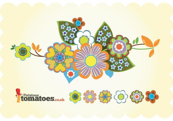 Retro Flowers Vector Retro Flowers Vector