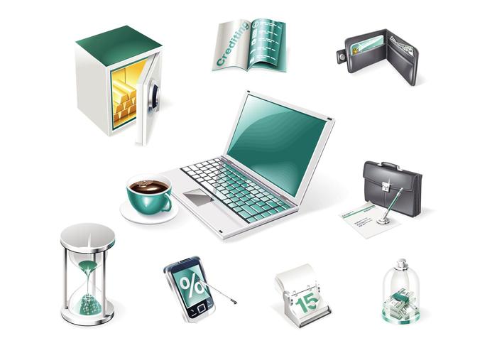3D Financial and Business Web Icons 3D Financial and Business Web Icons
