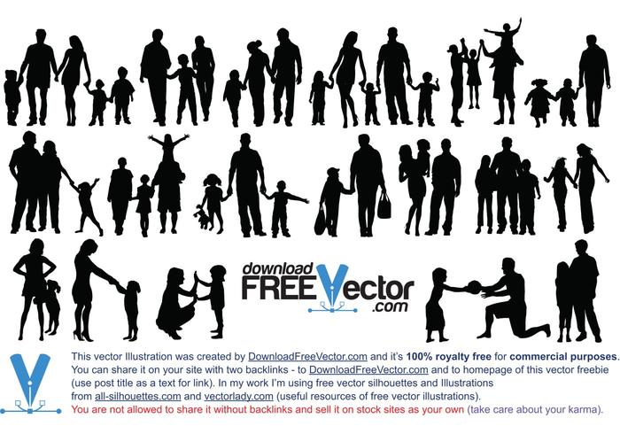 Vector of Family Silhouettes Vector of Family Silhouettes
