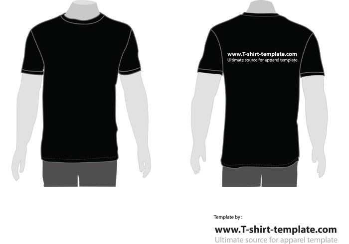 Free Vector Moder T-shirt Template Front & Back Free Vector Moder T-shirt Template Front & Back