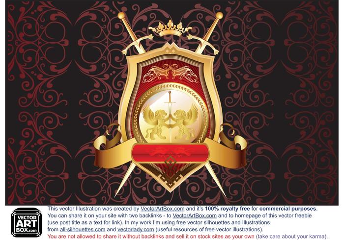 Great Free Vector Heraldic Shield Great Free Vector Heraldic Shield