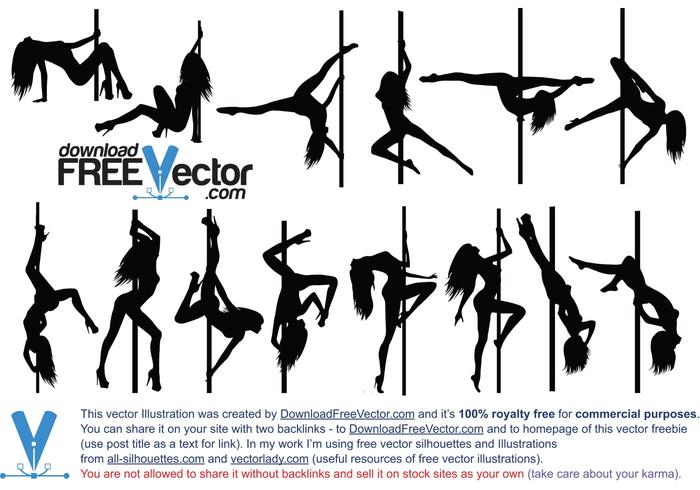 Vector Pole Dance Silhouette Vector Pole Dance Silhouette