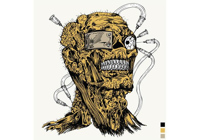Free Vector Apparel T-shirt Design with Demon Man Free Vector Apparel T-shirt Design with Demon Man