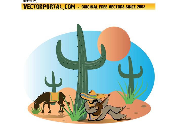 Mexican Landscape Vector Illustration Mexican Landscape Vector Illustration