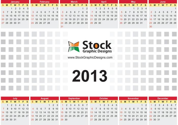 2013 Free Vector Calendar 2013 Free Vector Calendar