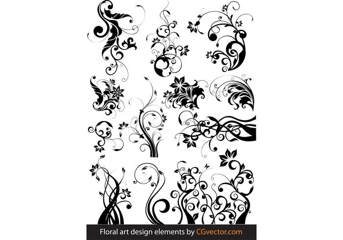 Floral art design elements Floral art design elements