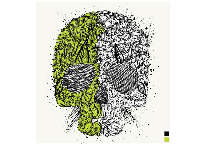 Skull Ornament Free Vector T-shirt Design Illustration Skull Ornament Free Vector T-shirt Design Illustration
