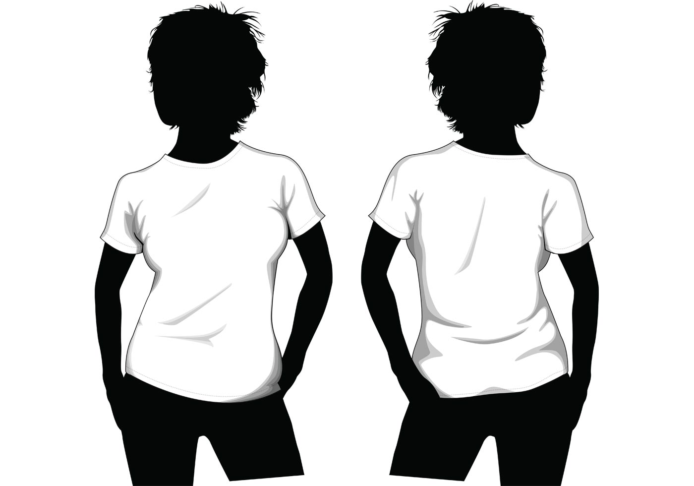 Download Girl T-Shirt Template - Download Free Vector Art, Stock ...