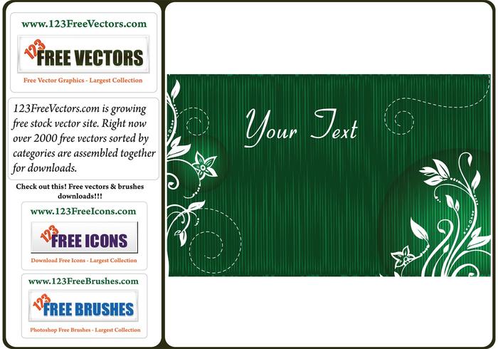Vector Green Floral Text Banner Vector Green Floral Text Banner