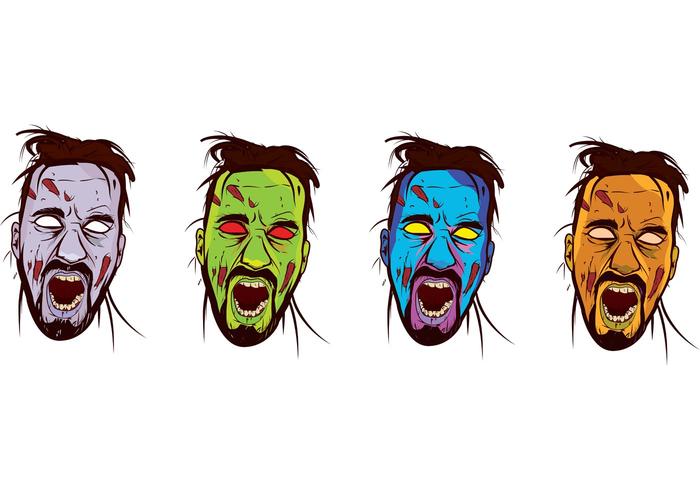Zombie Face Color Vector Zombie Face Color Vector