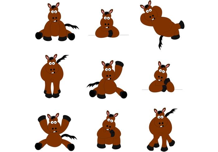 Vector Cartoon Horse Icons Vector Cartoon Horse Icons