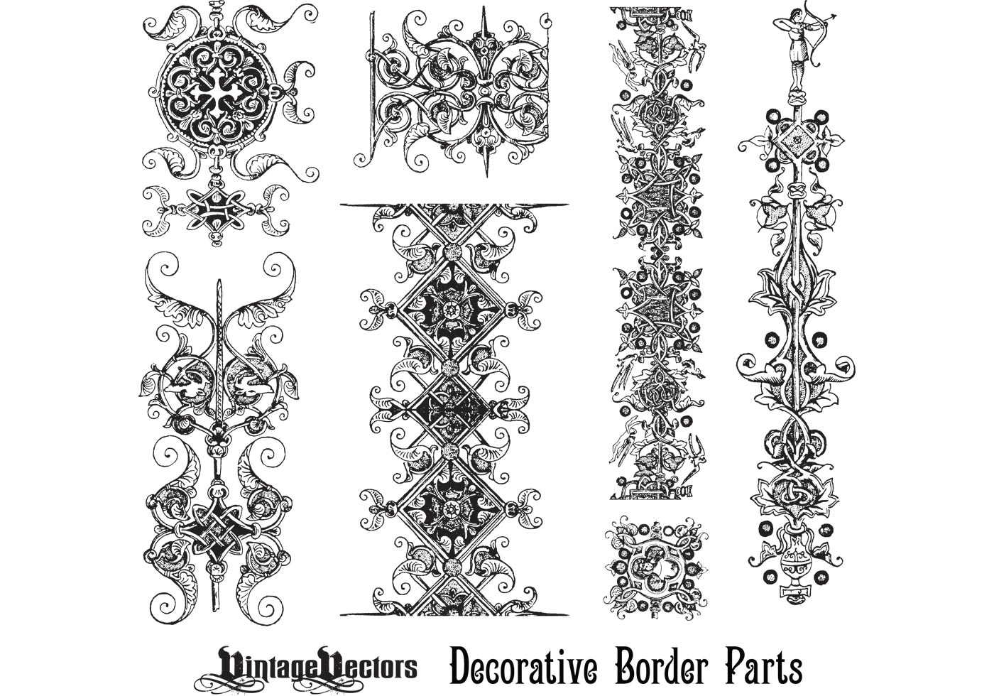 Download Decorative Borders Elements - Download Free Vector Art ...