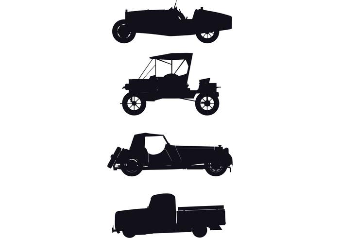 Retro Car Silhouettes Retro Car Silhouettes