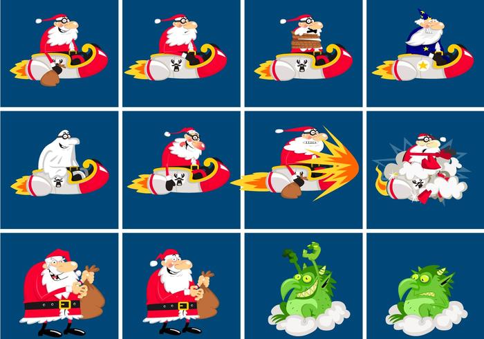 Santa Vector Cartoon Pack Santa Vector Cartoon Pack