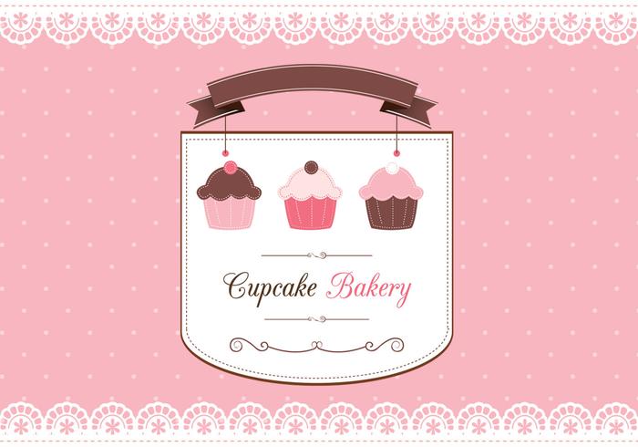 Cupcake Scrapbook Card Vector