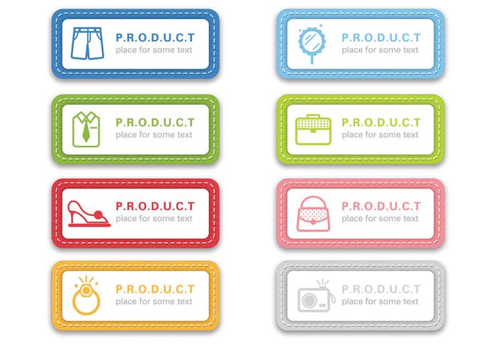 Stitched Fabric Label Vectors