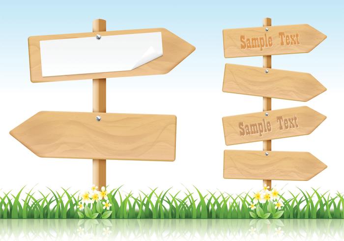 Wooden Arrow Sign Vectors