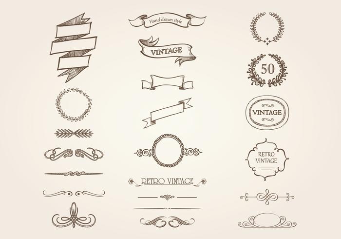 Hand Drawn Vintage Ornament Vector Pack