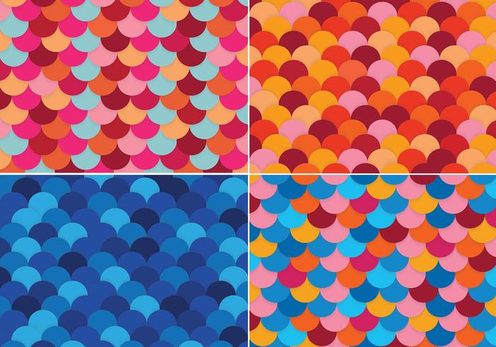 Colorful Fish Scale Backgrounds Vector