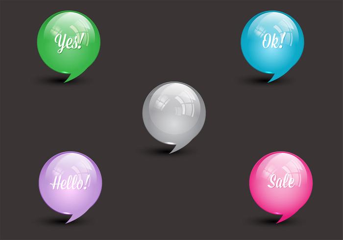 Glossy Speech Bubbles Vector