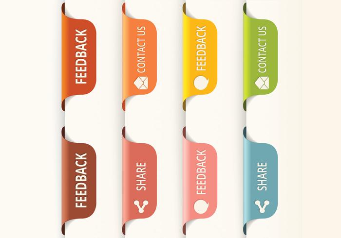 Vertical Feedback Tab Button Vectors