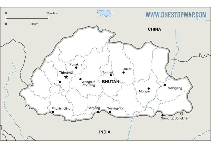 Free Vector Map of Bhutan Free Vector Map of Bhutan