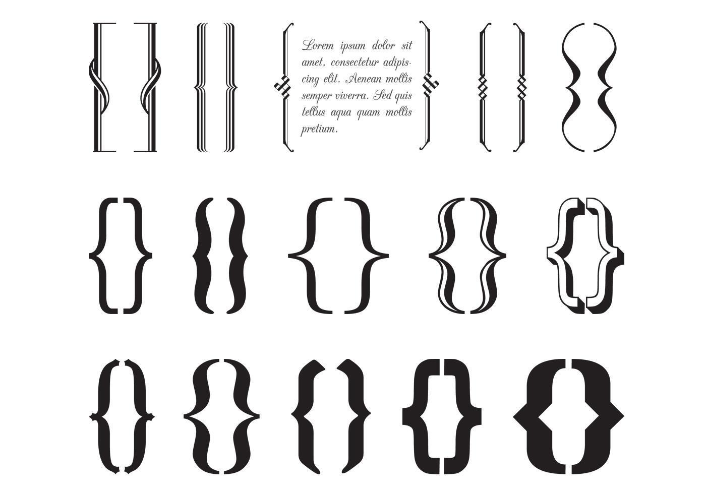 Typography Brackets Vector Pack 61630 Vector Art at Vecteezy