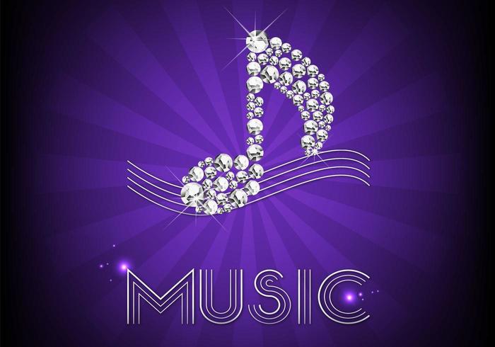 Diamond Music Note Background Vector