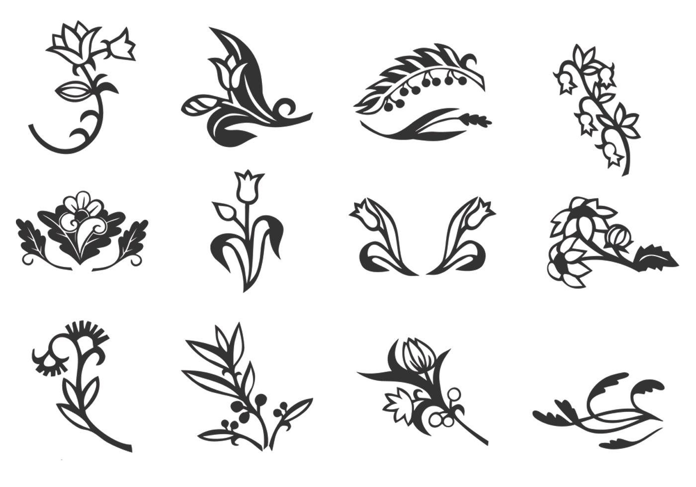 Floral Ornament Vector Set 61665 Vector Art at Vecteezy