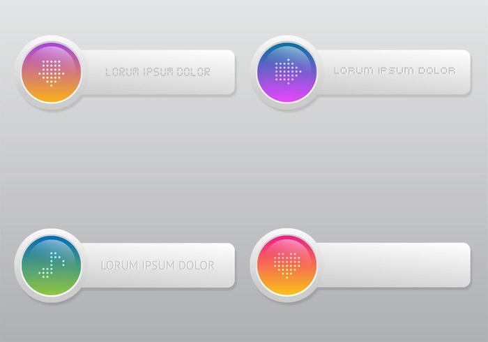 Bright Colored Button Vector Set 