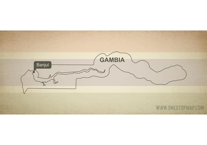 Free Vector Map of Gambia Free Vector Map of Gambia