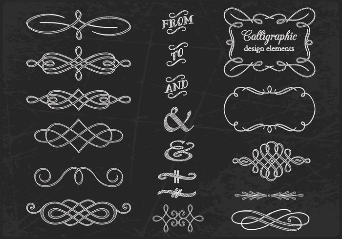 Chalk Drawn Calligraphic Vectors