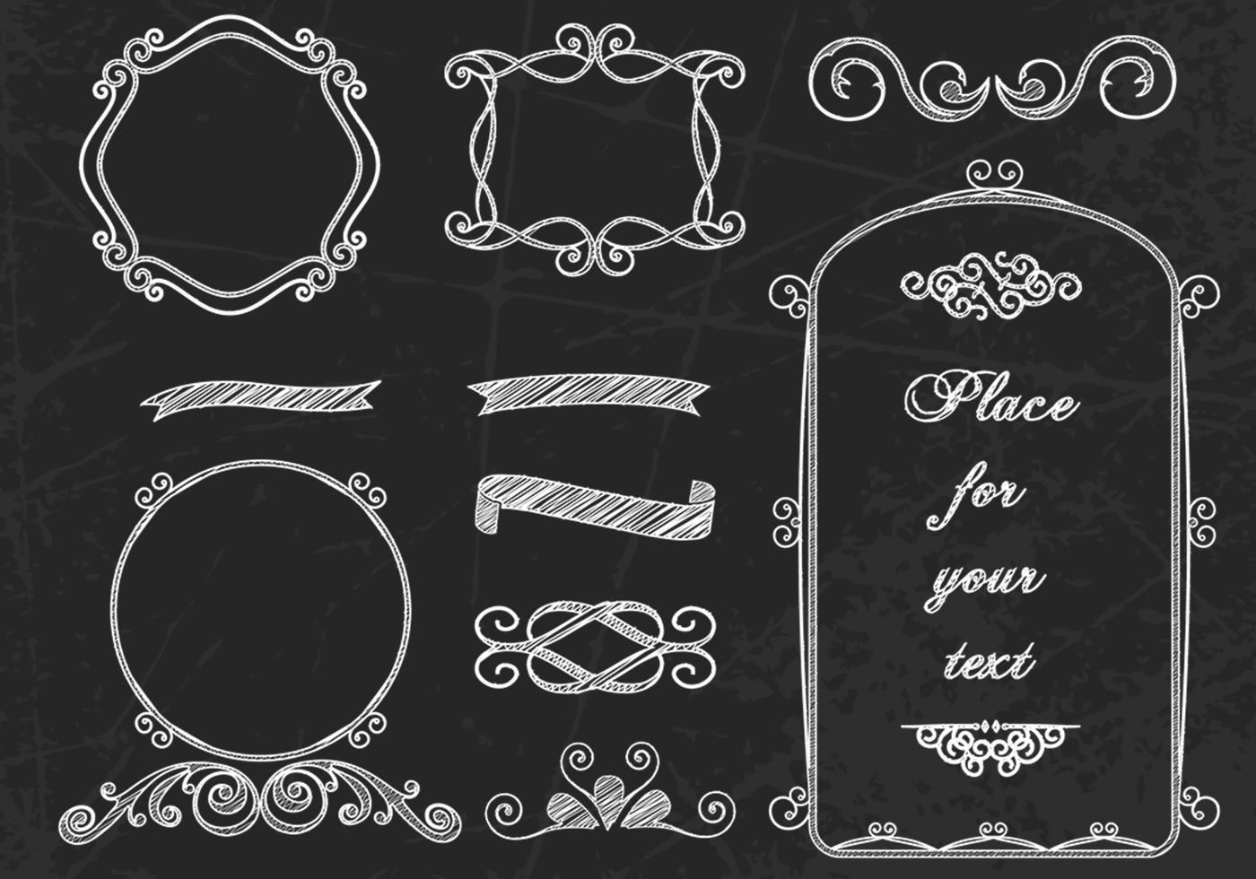 Curly Chalk Frames & Borders Vectors 61723 Vector Art at Vecteezy