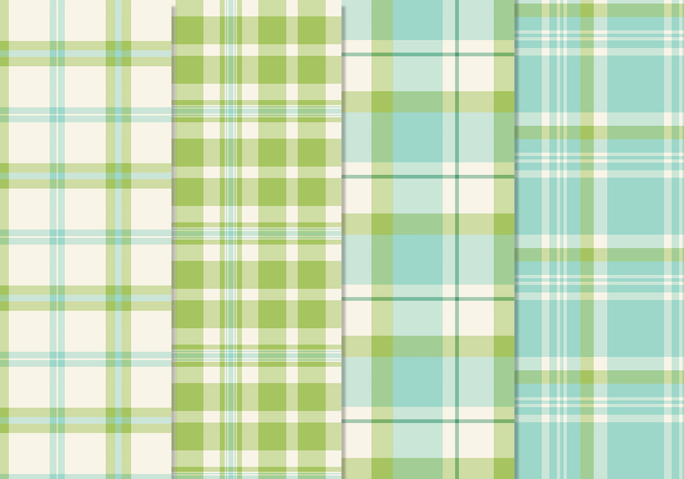 Fresh Blue Green Seamless Plaid Patterns Vector 61728 Vector Art at