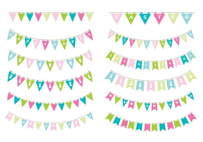 Spring Easter Bunting Vector Pack