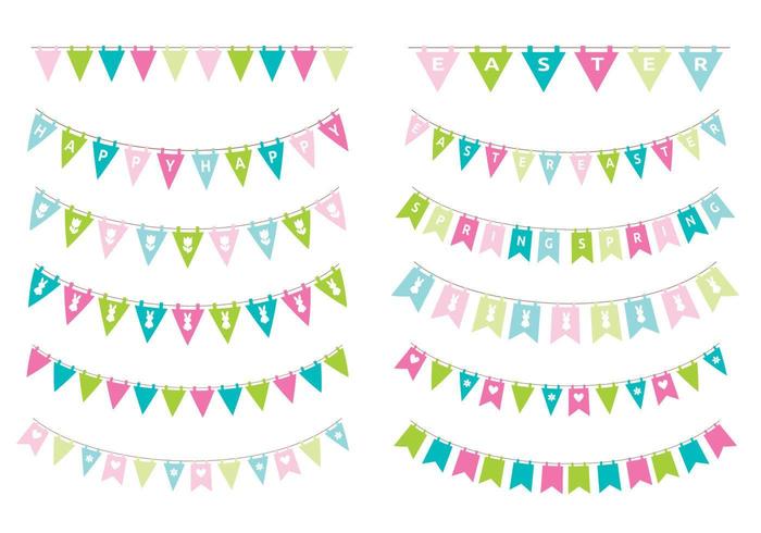 Paquete de vectores de primavera Pascua Bunting