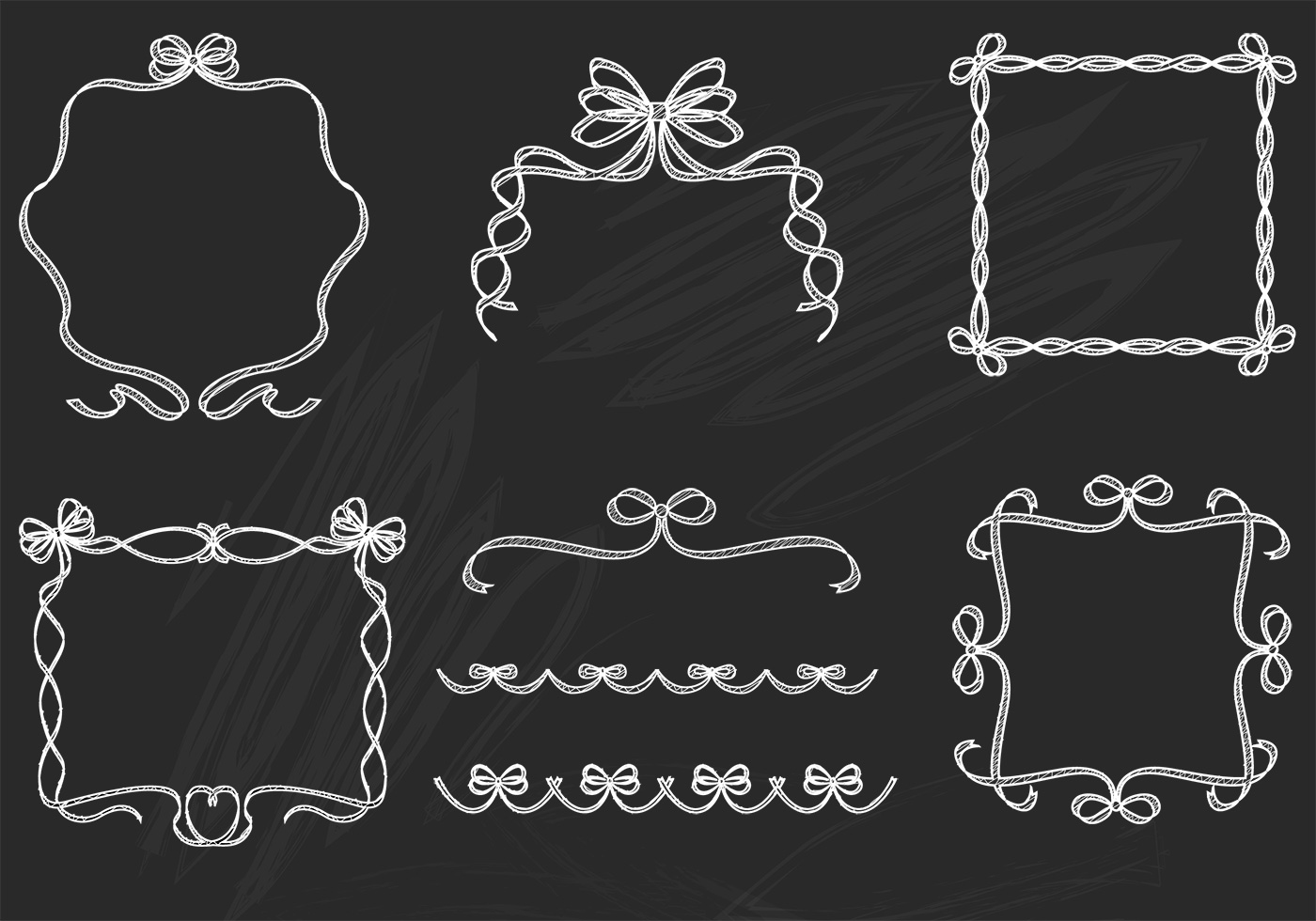 Download Chalk Drawn Ribbon Frame and Border Vectors - Download ...