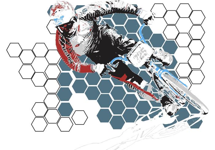 USABMX- BMX Biker Vector with Honeycomb Background USABMX- BMX Biker Vector with Honeycomb Background
