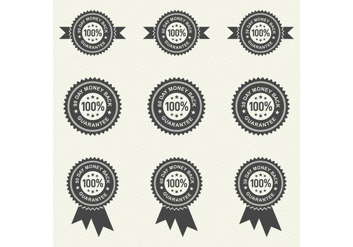 Black Money Back Guarantee Badge Vectors Black Money Back Guarantee Badge Vectors